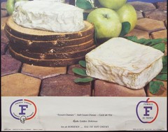 c.1960 French Wine Cheese Advertising Poster Carre de l&rsquo;Est Vin de Bordeaux ORIG