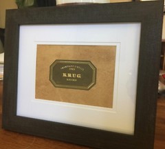 Framed Wine Label – 1985 Krug Brut – Reims, Champagne