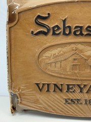 Sebastiani Vineyards Wall Sign Plaque RARE Vintage Sonoma CA NAPA Winery Wine
