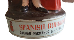 1955 GLASS MATADOR BOTTLE BULLFIGHTER DECANTER DALMAU HERMANOS TARRAGONA SPAIN