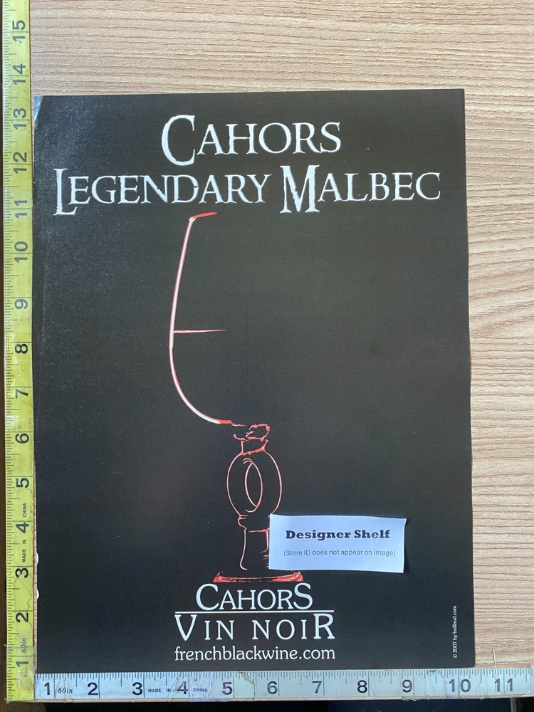 Cahors Vin Noir Malbec Red Wine 2007 Magazine Print Advertisement