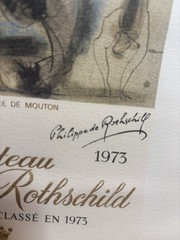 Picasso Framed Château Mouton Rothschild Original Label 1973 Highly Collectible