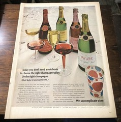 1967 TAYLOR WINE/ GENERAL ELECTRIC GE FLASHCUBES – Vintage Magazine Ads 2-sided