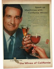 1956 California Wine Advisory Board man has glass of sherry Vintage Print Ad