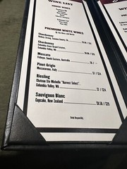 Vintage Wine List – Yardz Bar & Grill. 11.5 inches tall. Multiple listed..