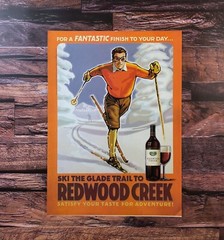 2005 Redwood Creek Wine PRINT AD Skiing Adventure Art