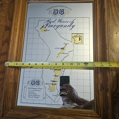 VINTAGE B & G WINE BAR MIRROR RED WINES OF BURGUNDY/WINE REGIONS OF FRANCE RARE