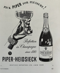 1940s Piper Heidsieck Champagne Brut Renfield Importers NY Vintage Print Ad