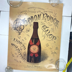 Cordon Rouge Champagne Vtg Poster French Art Nouveau 1990 Repro Seagrams Promo