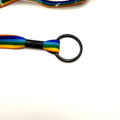 4 Barefoot Wine Lanyards- Rainbow – NWOT- Ring on End