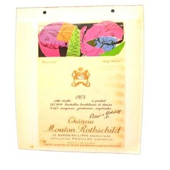 Chateau Mouton Rothschild 1975 Wine Label Andy Warhol Art Vintage