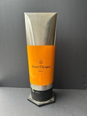 VINTAGE VEUVE CLICQUOT CHAMPAGNE ORANGE PAINT TUBE TIN CARRIER / CHAMPAGNE / BAR