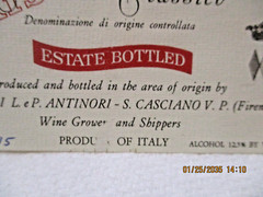1967 Wine Bottle Label Italy Villa Antinori Chianti Classico Reserve