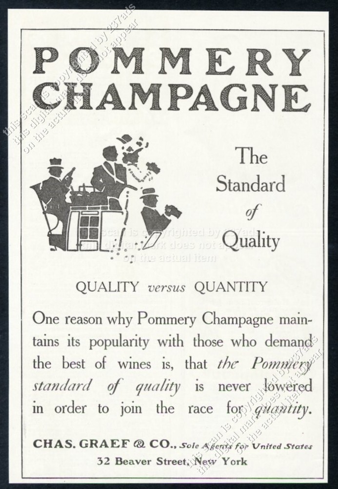 1905 Pommery Champagne illustrated vintage print ad