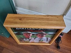 Vintage Bartles & Jaymes Wine Cooler Lighted Sign Bar Display Wooden Case