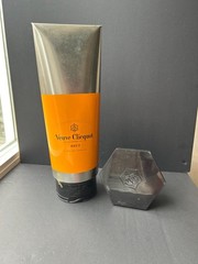 VINTAGE VEUVE CLICQUOT CHAMPAGNE ORANGE PAINT TUBE TIN CARRIER / CHAMPAGNE / BAR