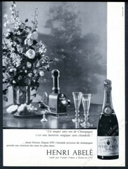 1962 Henri Abele champagne Brut 1953 bottle photo French vintage print ad