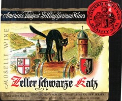 1970s-80s Zeller Schwarze Katz German Wine Bottle Label Black Cat