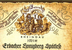 Rare 1960s 1961er German Wine Label Rheingau Erbacher Honigberg Medieval Knight