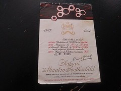 CHATEAU MOUTON ROTHSCHILD 1967 LABEL VINTAGE