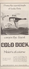 Vintage 1969 Meier&rsquo;s Cold Duck Wine Print Ad Silverton OH Lake Erie Marshland