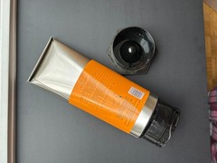 VINTAGE VEUVE CLICQUOT CHAMPAGNE ORANGE PAINT TUBE TIN CARRIER / CHAMPAGNE / BAR
