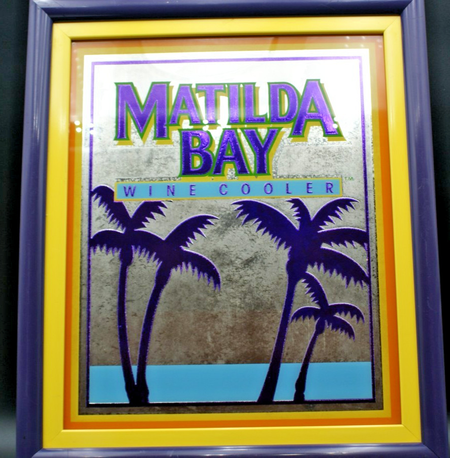 Matilda Bay Wine Cooler Sign Mirror 16 x 19 Framed Advertising EUC