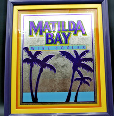 Matilda Bay Wine Cooler Sign Mirror 16 x 19 Framed Advertising EUC