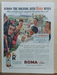 1944 magazine ad for Roma Wines – Hotel Metropolitana Guayaquil Ecuador scene