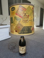 Vintage 1928 Ayala Champagne France Bottle Lamp Stand Decorative Liquor Labels