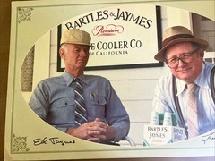 1980s BARTLES & JAYMES WINE COOLER Cardboard Advertising BAR SIGN Vintage