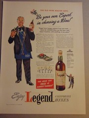 1941 enjoy LEGEND California Wines vintage art print ad