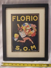 Florio Marcello Dudovich Art Print Marsala Wine Framed Bar Advertising Man Cave