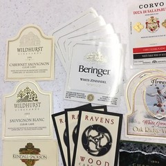 Vintage 80&rsquo;s 90&rsquo;s Wine 56 Labels Lot Red White Scrapbooking Crafting Unused