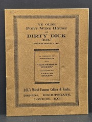 1930&rsquo;s Dirty Dicks Ye Olde Port Wine House – London Promotional History Booklet