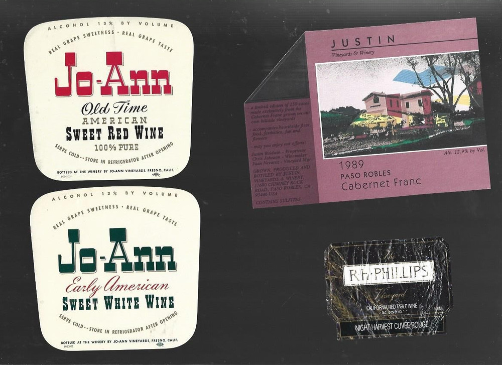 Lot of 4 different Wine bottle labels #17