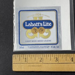 Vintage 1970s Labatt&rsquo;s Lite Canada UNUSED Foil Label SQUARE VARIANT Q2086