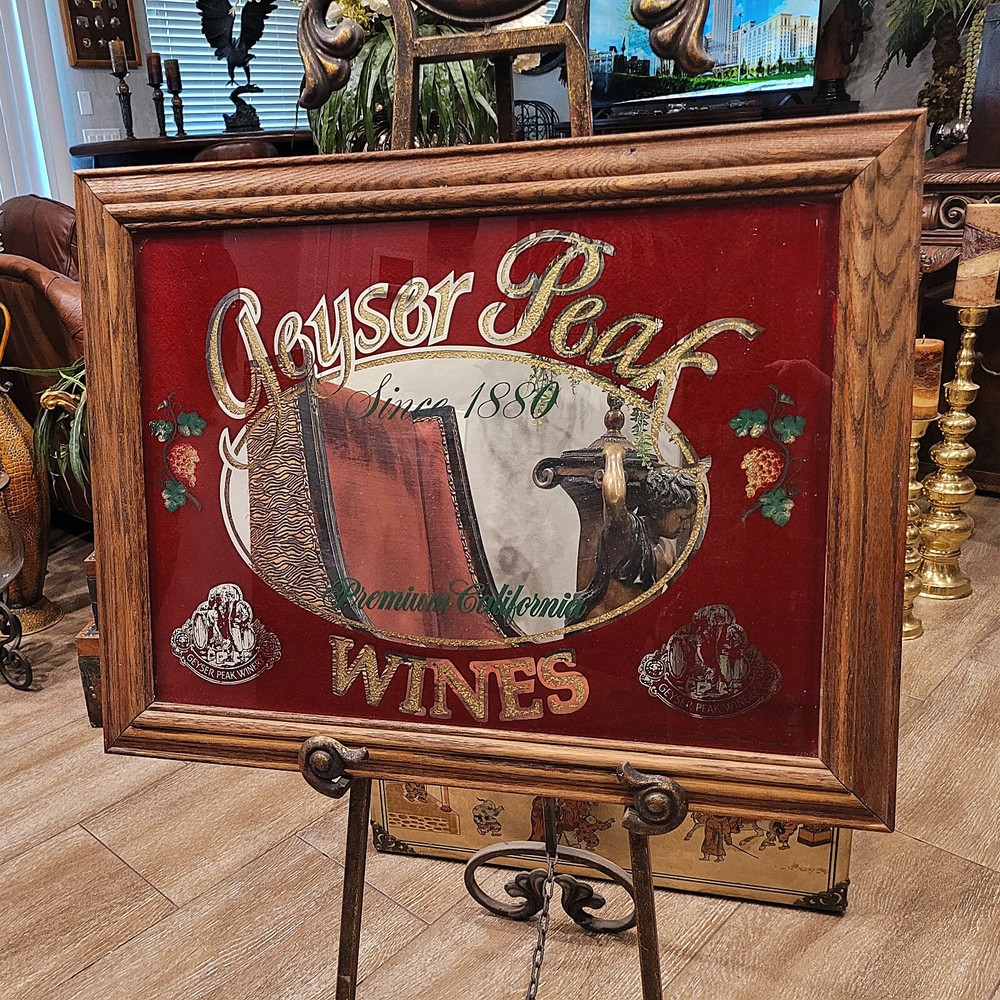 Vintage Advertising Geyser Peak Wines Since 1890 Bar Mirror