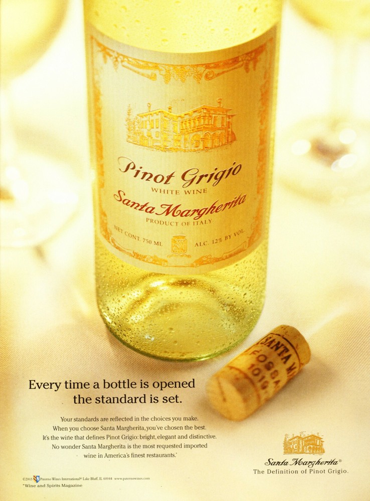 SANTA MARGHERITA WINE AD #5 RARE 2003 OOP