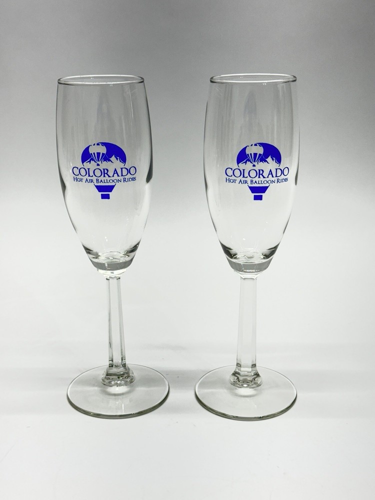 Colorado Balloon & Wine Wine Glass Set Of 2 Hot Air Balloon Rides