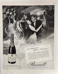 Renault American Champagne Birthday Party Vintage 1946 Magazine Print Ad