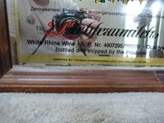 VINTAGE RHINE BEAR Liebfraumilch White Wine Mirrored Sign Bar Pub 18.25&Prime;x15.25&Prime;