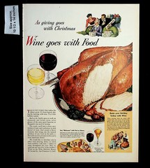 1944 Wine Advisory Board Food Turkey Roasting Christmas Vintage Print Ad 35108