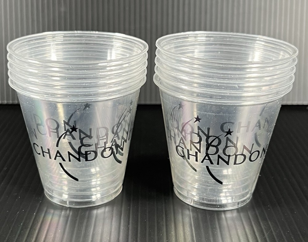 Domaine Chandon Sparkling Wine 3oz Tasting Cups – Clear Plastic – 10 pc set