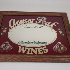 Geyser Peak Winery Wine Mirror Gold Foil Sign 27 x 21&Prime; Bar Pub Decor Vintage 80s