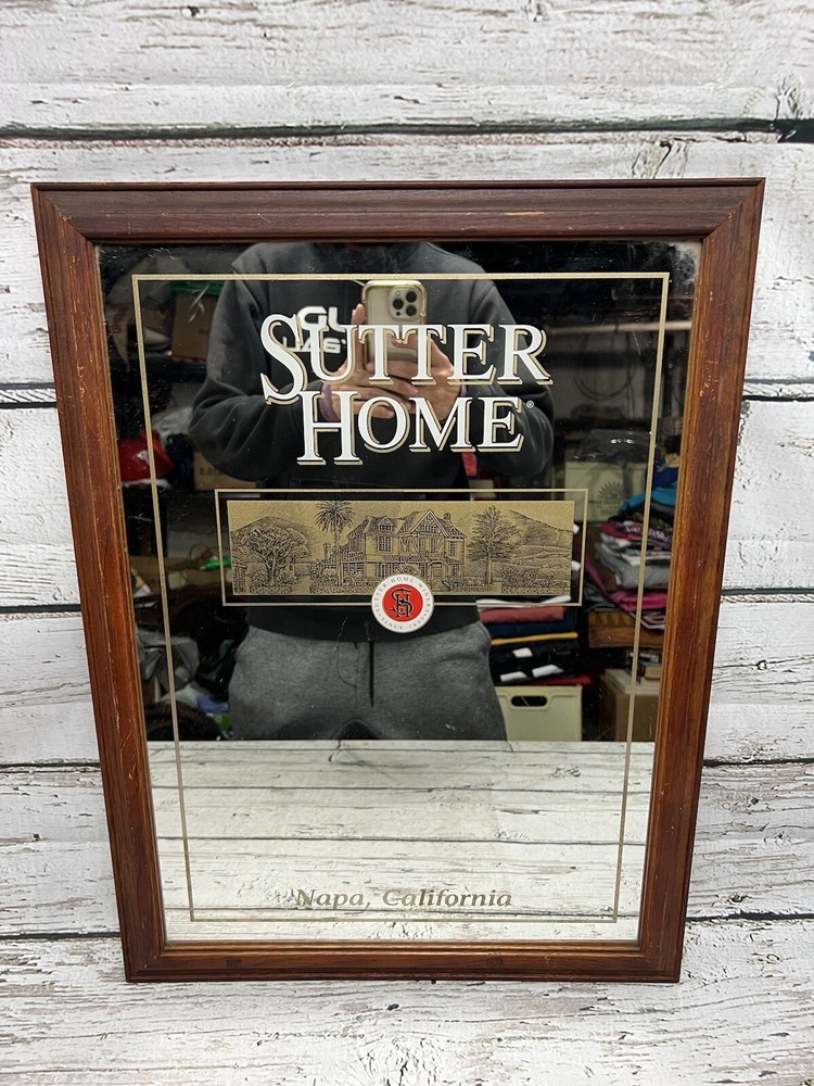 VTG Sutter Home Winery Napa California Wall Hanging Advertising Mirror Sign