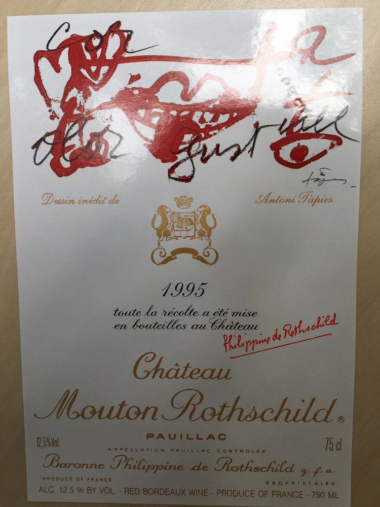 The 1995 Chateau Mouton Rothschild – Label by: Antoni Tàpies