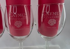 Caymus Vineyards Wine Glass Set of 4 Napa Valley California Stemware 6.75&Prime; Tall