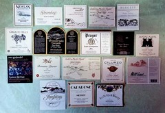 Lot of 18 Vintage 1981 CALIFORNIA WINERY Wine Bottle Labels • NEW and UNUSED!