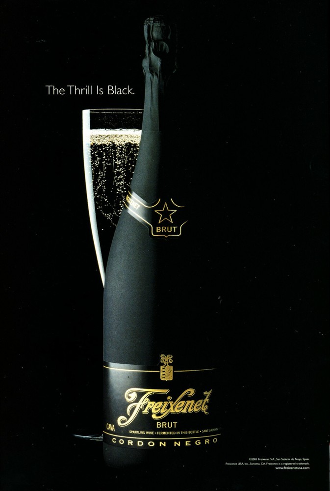 FREIXENET CHAMPAGNE AD #24 RARE 2001 OOP « THE THRILL IS BLACK »